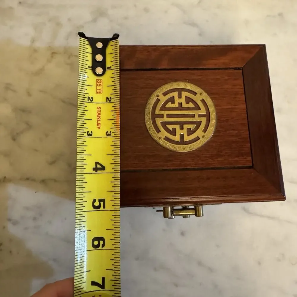 Asian Style Jewelry Trinket Box‎ Vintage 6x5x2.5 Inches